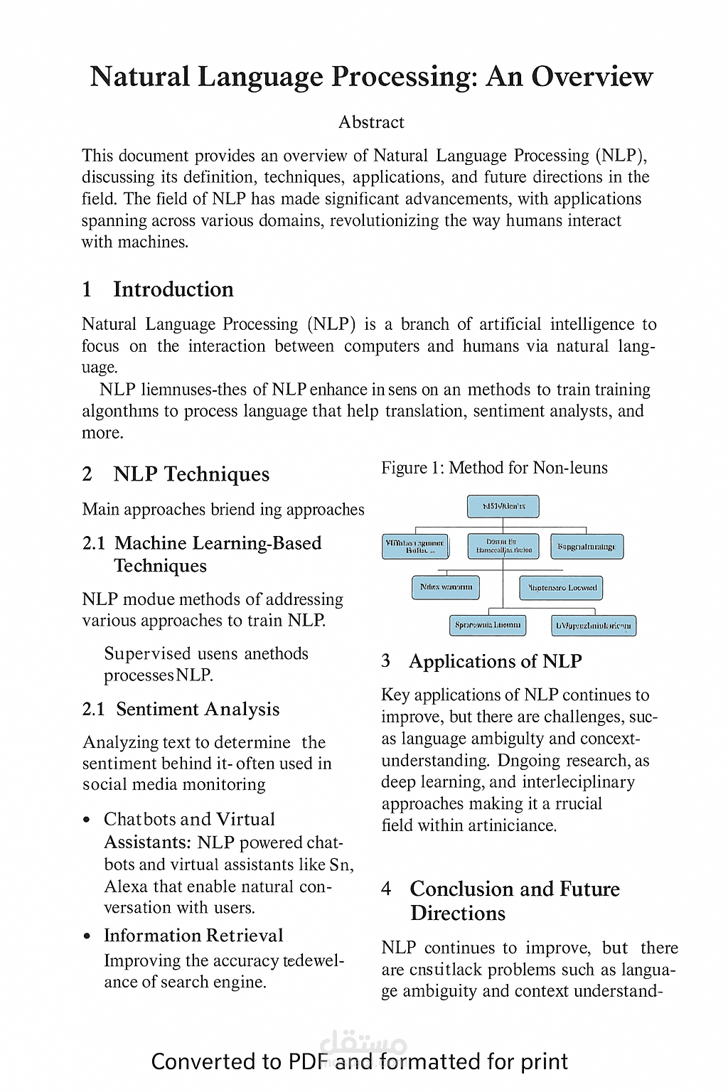 Titre du projet : تحويل مستند أكاديمي إلى ملف PDF منسق وجاهز للطباعة