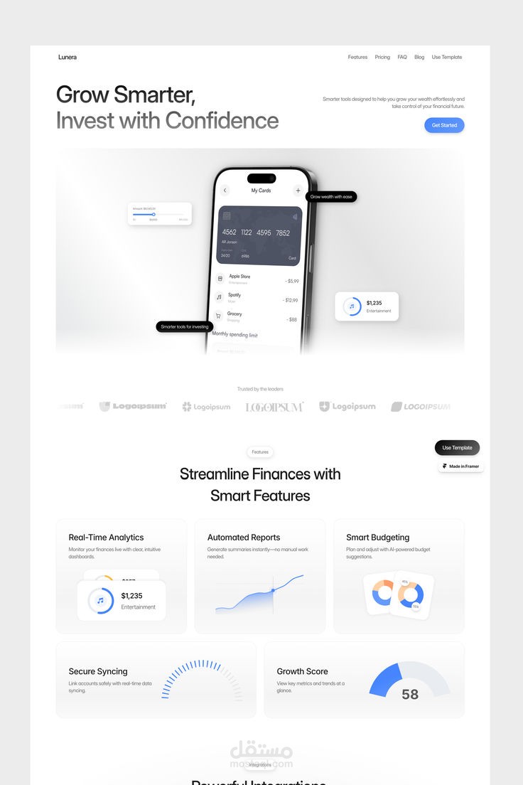 عمل صفحه هبوط Modern SaaS Landing Page