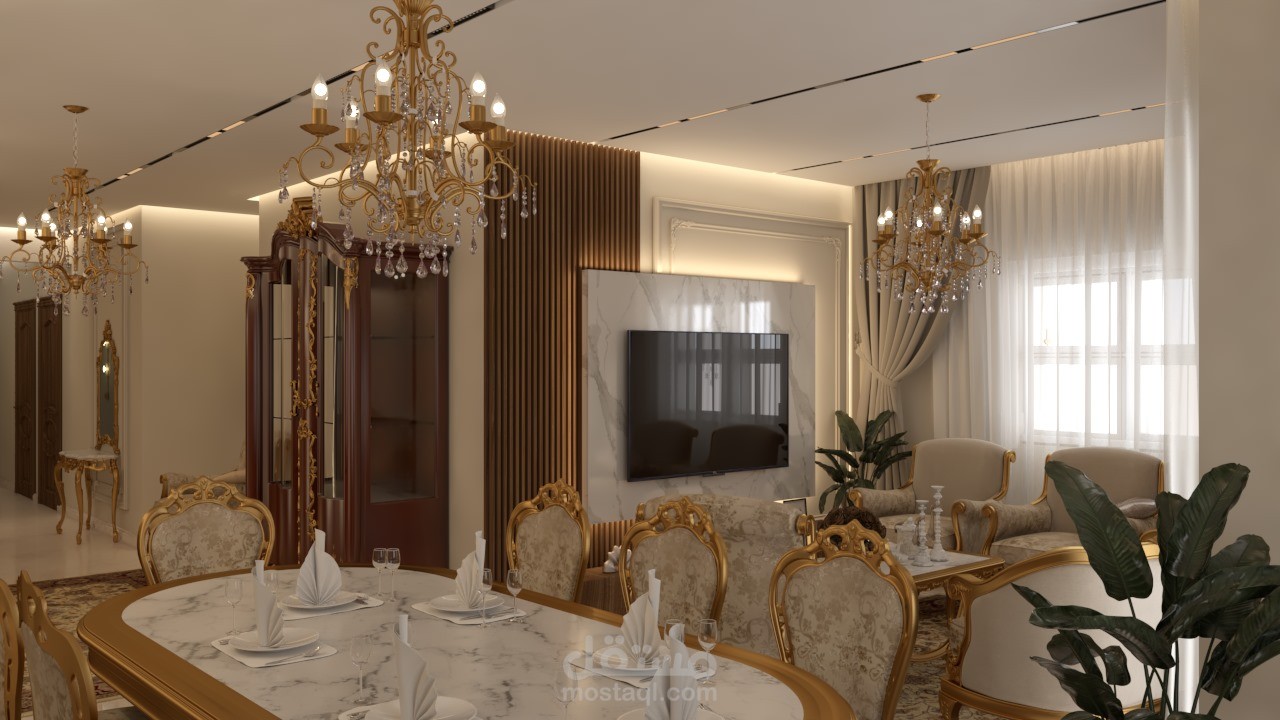 أحدق أعمالي ( تصميم كامل لوحدة سكنية بمدينة الشروق بالقاهرة )