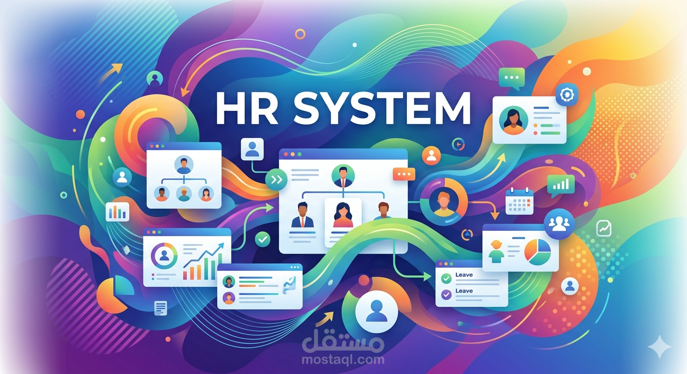 لوحة تحكم HR System احترافية - إدارة الموظفين والحضور والرواتب