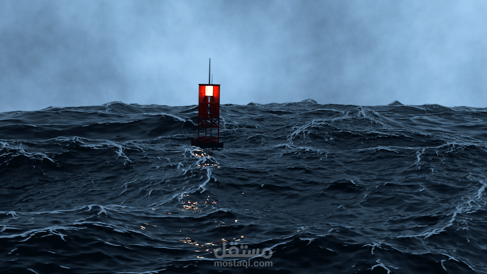 تصميم بحر بواسطة بلندر