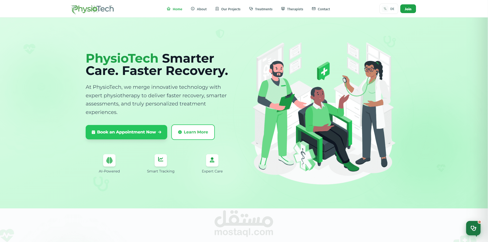 منصة العلاج الطبيعي الرقمية — PhysioTech