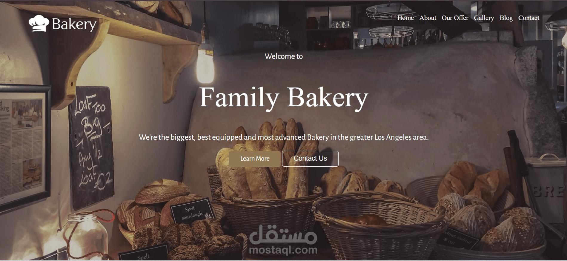 Landing Page لمخبز Family Bakery – تصميم عصري متجاوب