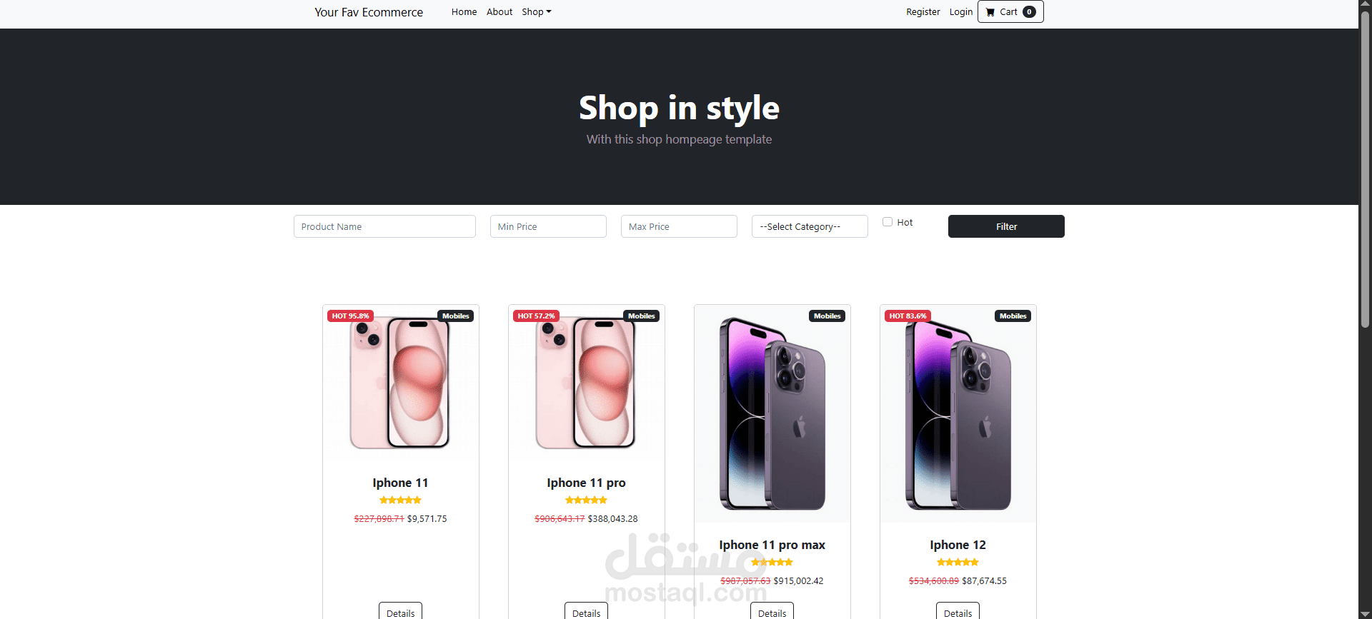 E-Commerce MVC Website
