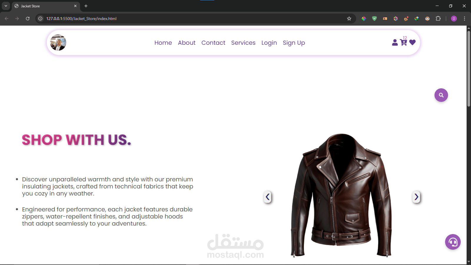 تصميم متجر إلكتروني متجاوب لبيع المنتجات باستخدام HTML وCSS وJavaScript
