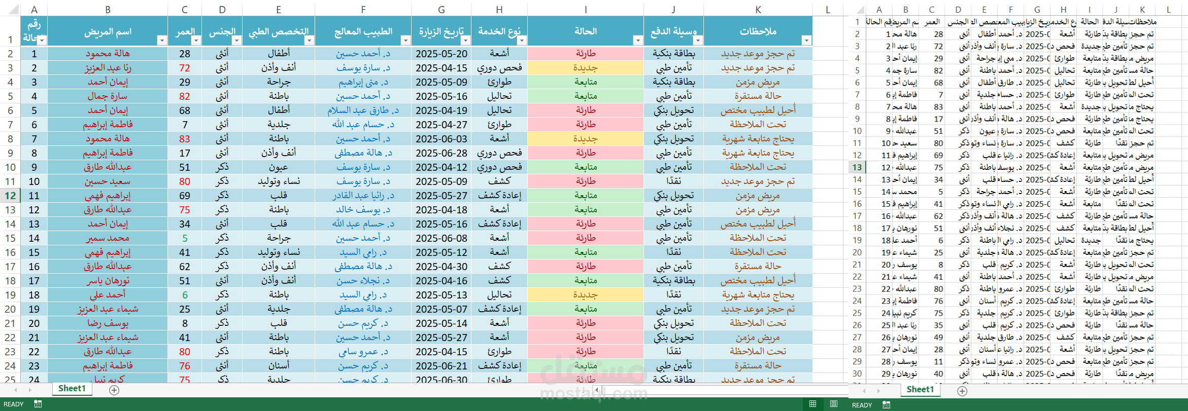 إدخال وتنسيق وتنظيم بيانات طبية