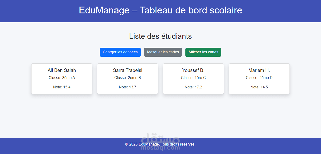 EduManage – School Management Dashboard