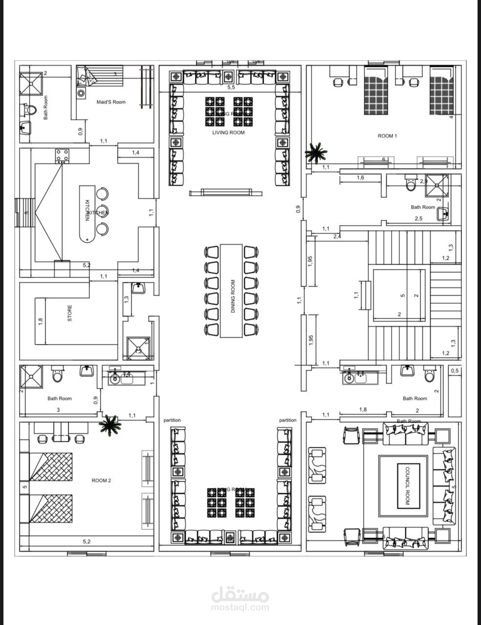 مخطط سكني من دورين الدور الاول