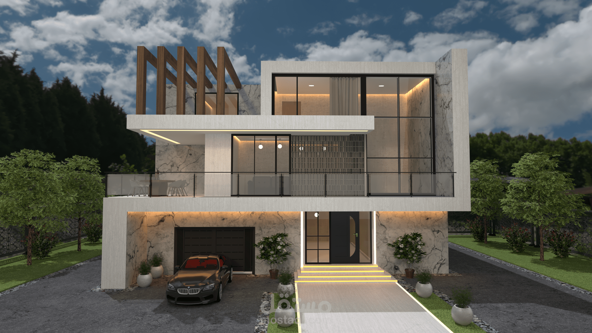 تصميم واجهة محل فيلا