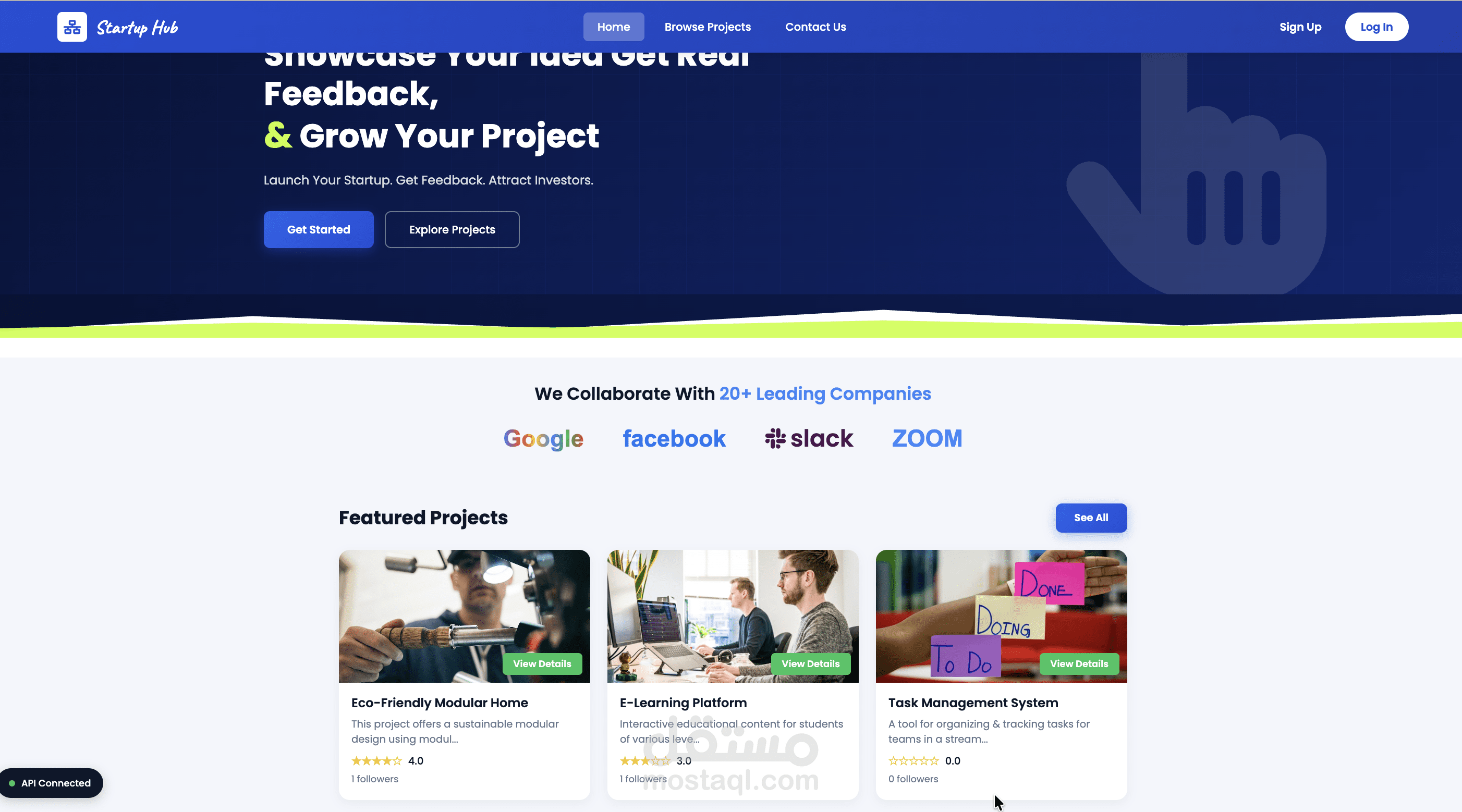 منصة Startup Hub — تطبيق ويب متكامل بـ Laravel
