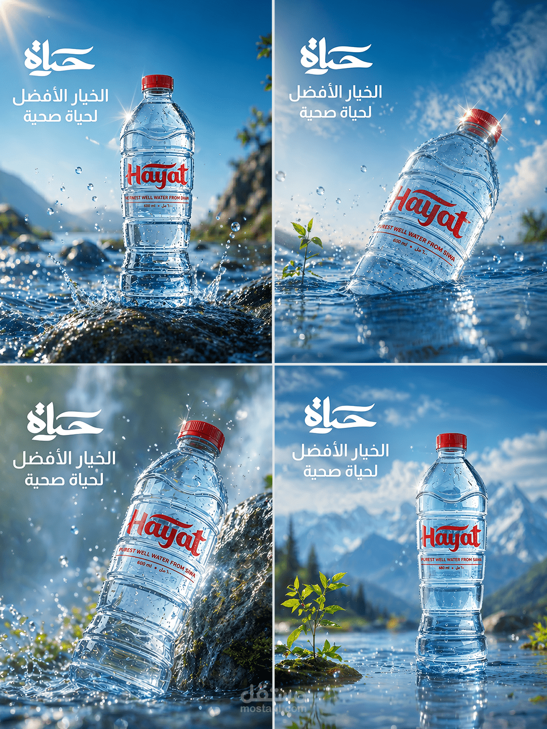 تصاميم سوشيال ميديا إعلانية لمنتج مياه شرب