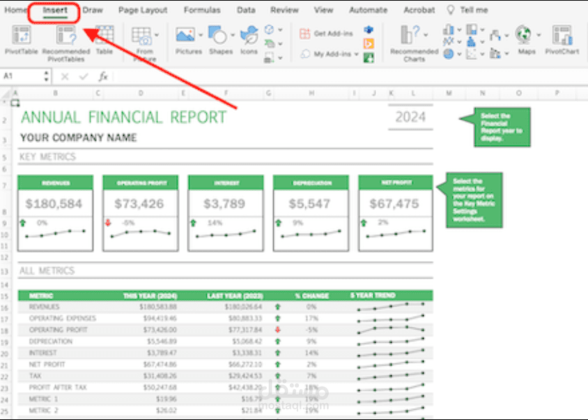 تطوير نماذج Excel ولوحات تحكم احترافية