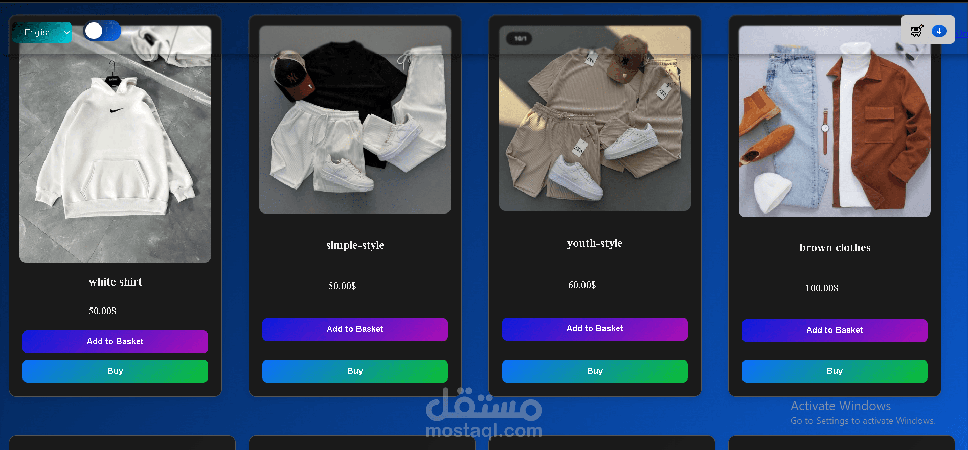 معرض صور / متجر الكتروني (تجريبي)