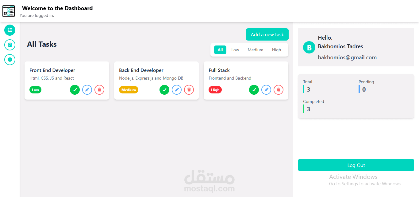 Tasks Manager Full Stack