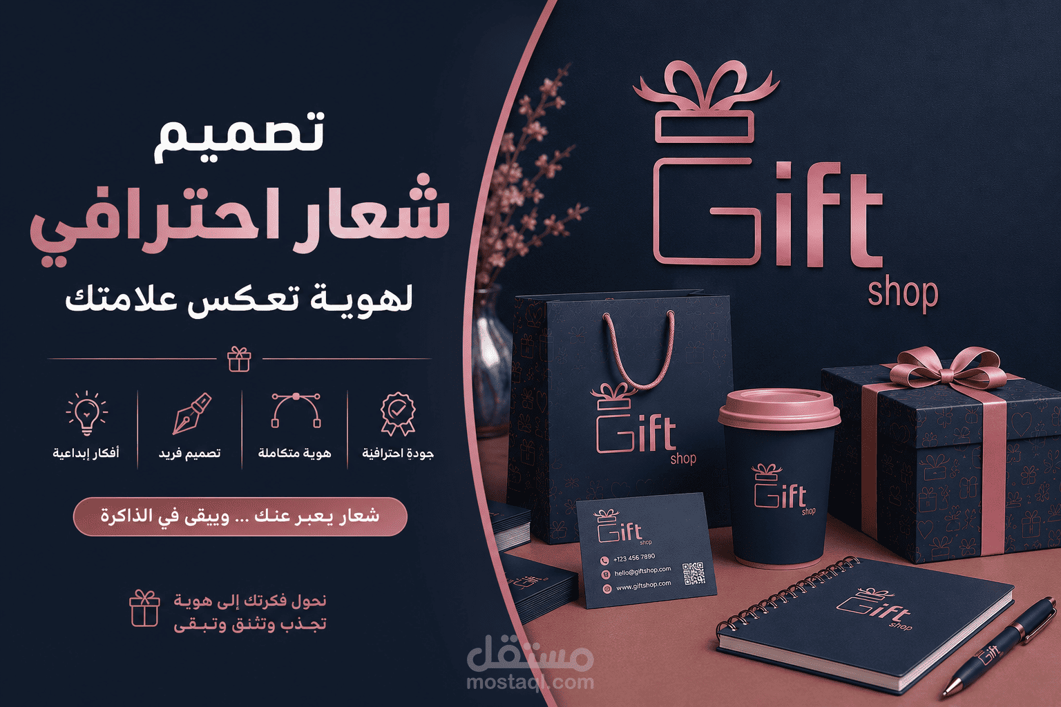 تصميم هوية بصرية لمحل هداية بشكل احترافي