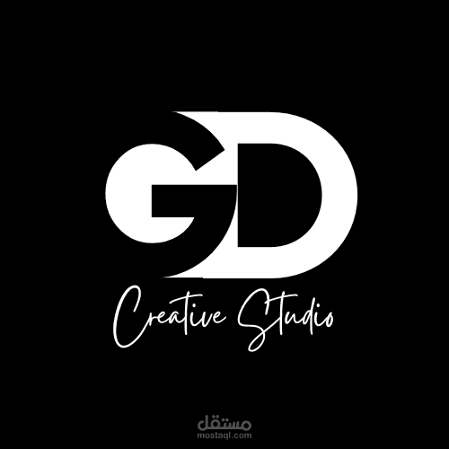 شعار احترافي بحروف "GD" لتصميم استوديو إبداعي بأسلوب عصري أنيق