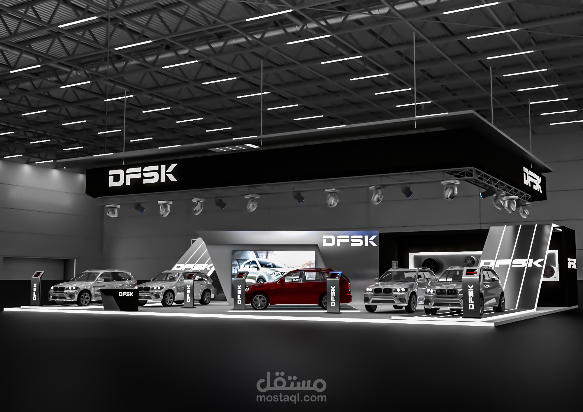 تصميم ستاند لمعرض سيارات