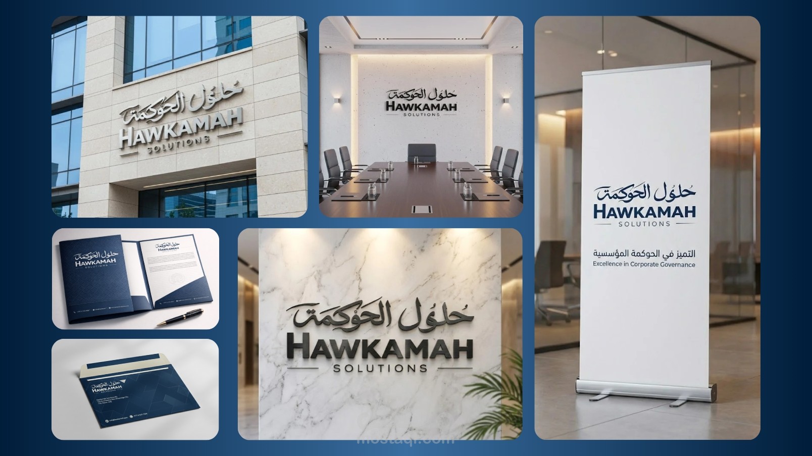 تصميم هوية بصرية لشركه حلول الحوكمه | Hawkamah Solution