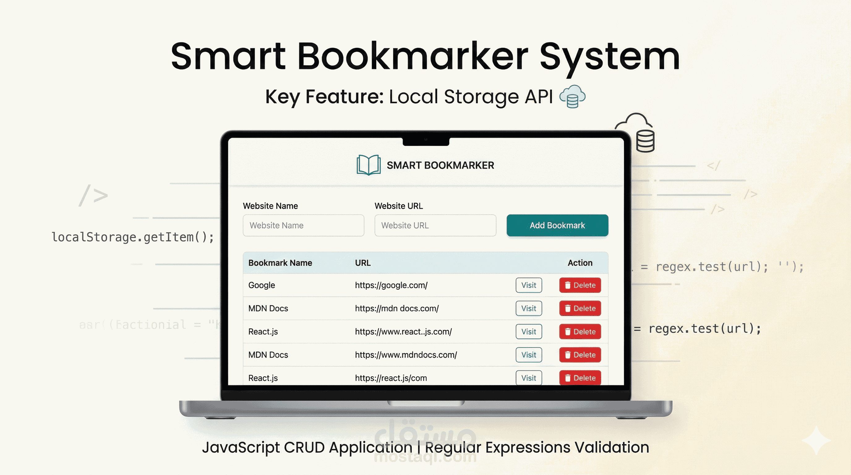 نظام إدارة الروابط المرجعية الذكي (Smart Bookmarker System) - JS