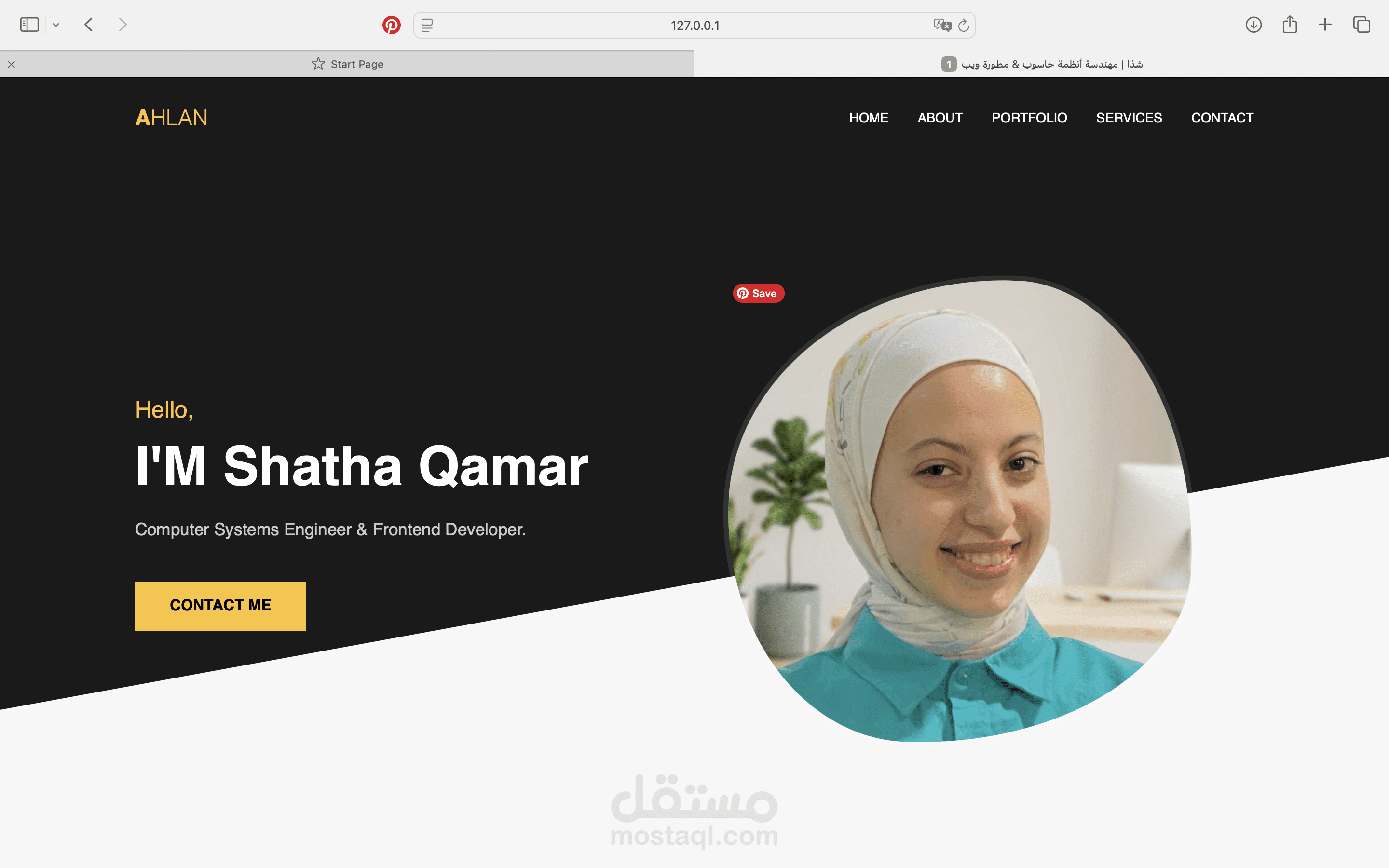 بناء معرض أعمال احترافي (Portfolio) بتصميم عصري وتقنيات متقدمة