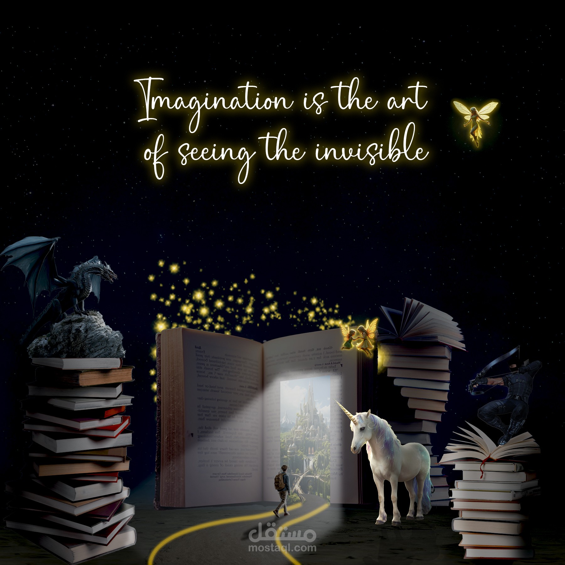 تركيب بصري خيالي بعنوان "فن رؤية اللامرئي"