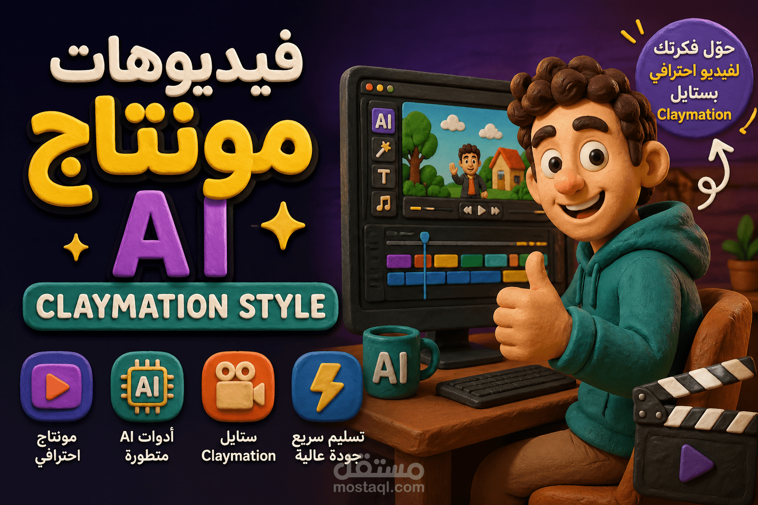 اعلان بستايل claymation