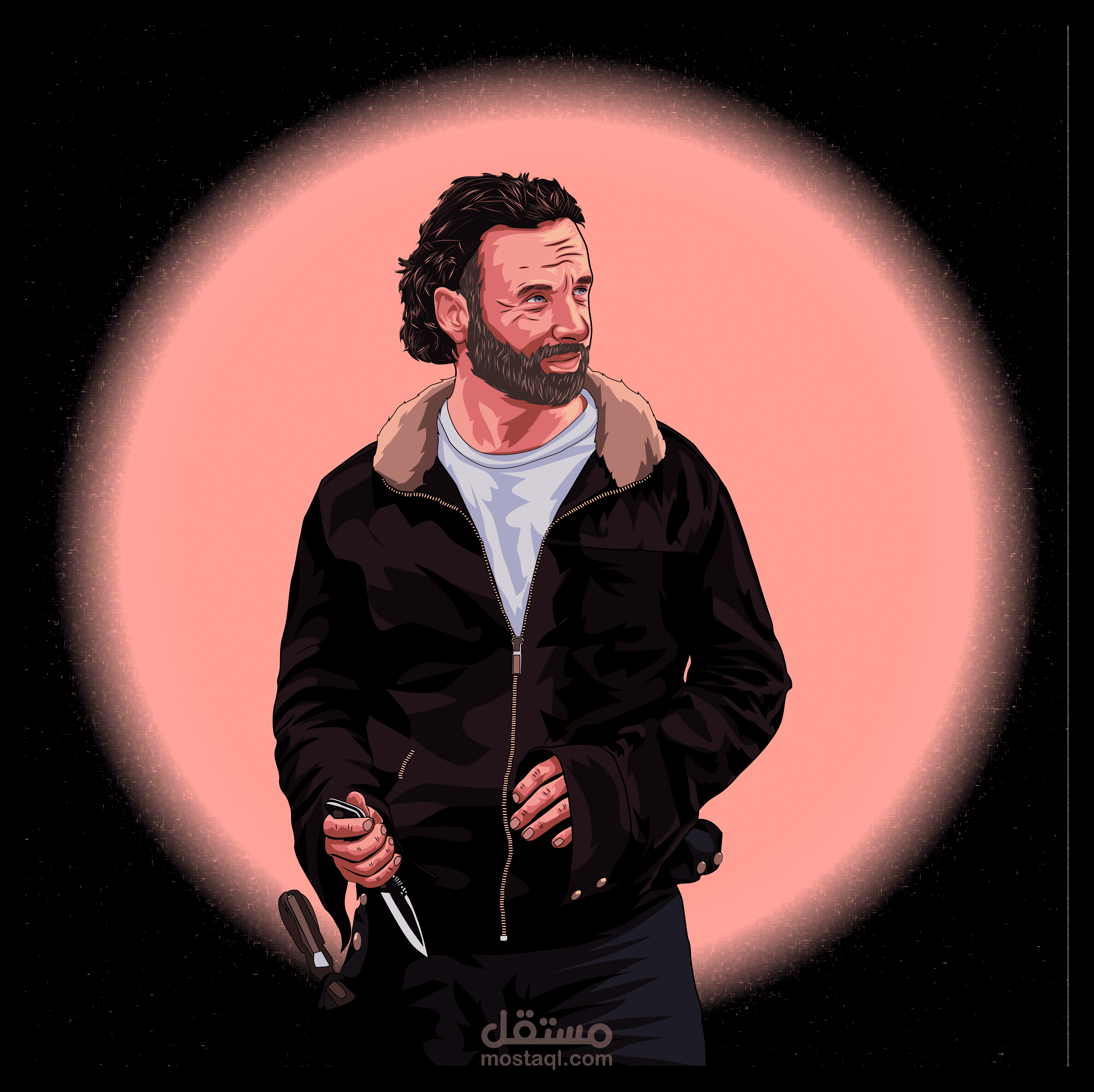 rick grimes vector portrait