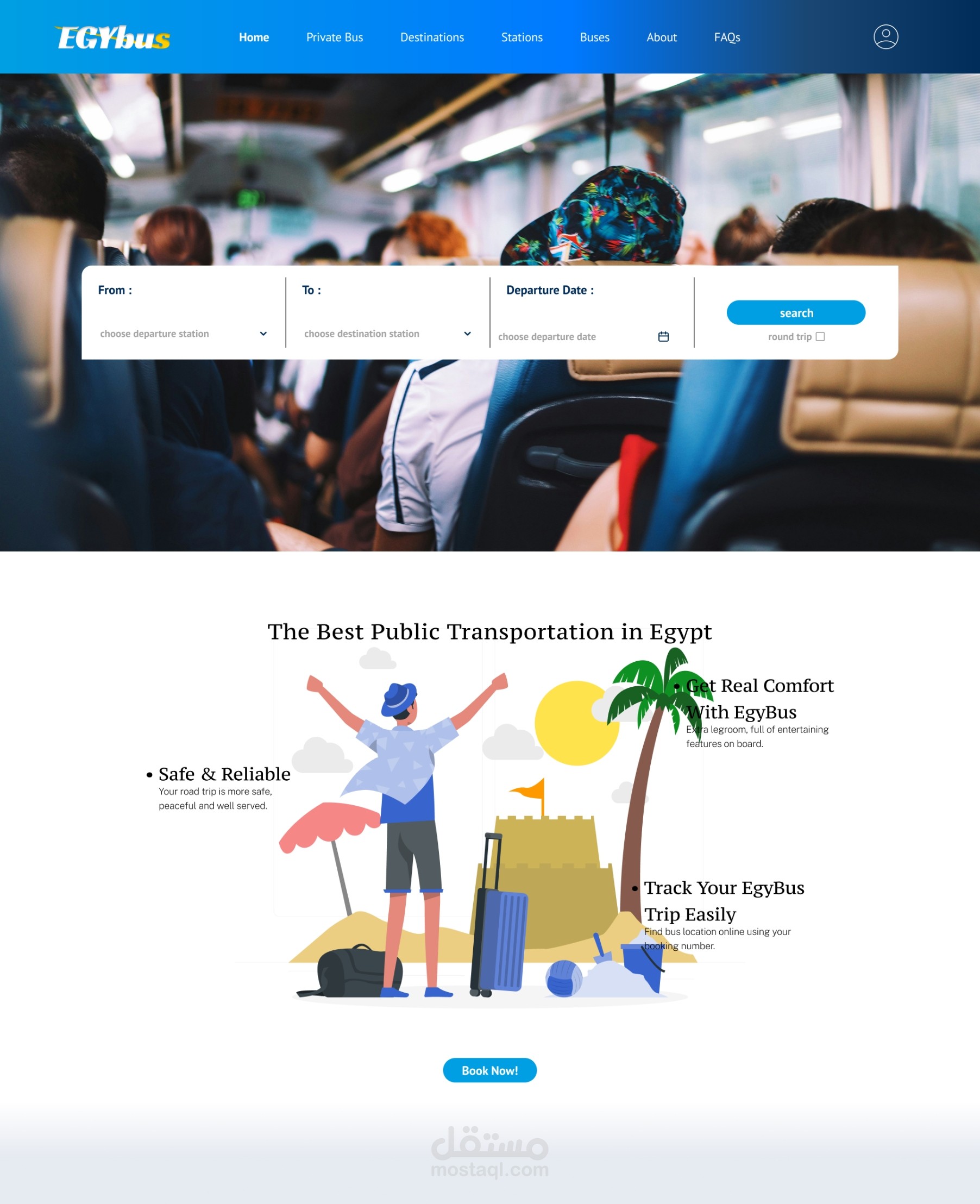 تصميم واجهة وتجربة مستخدم لموقع EGYbus باستخدام figma
