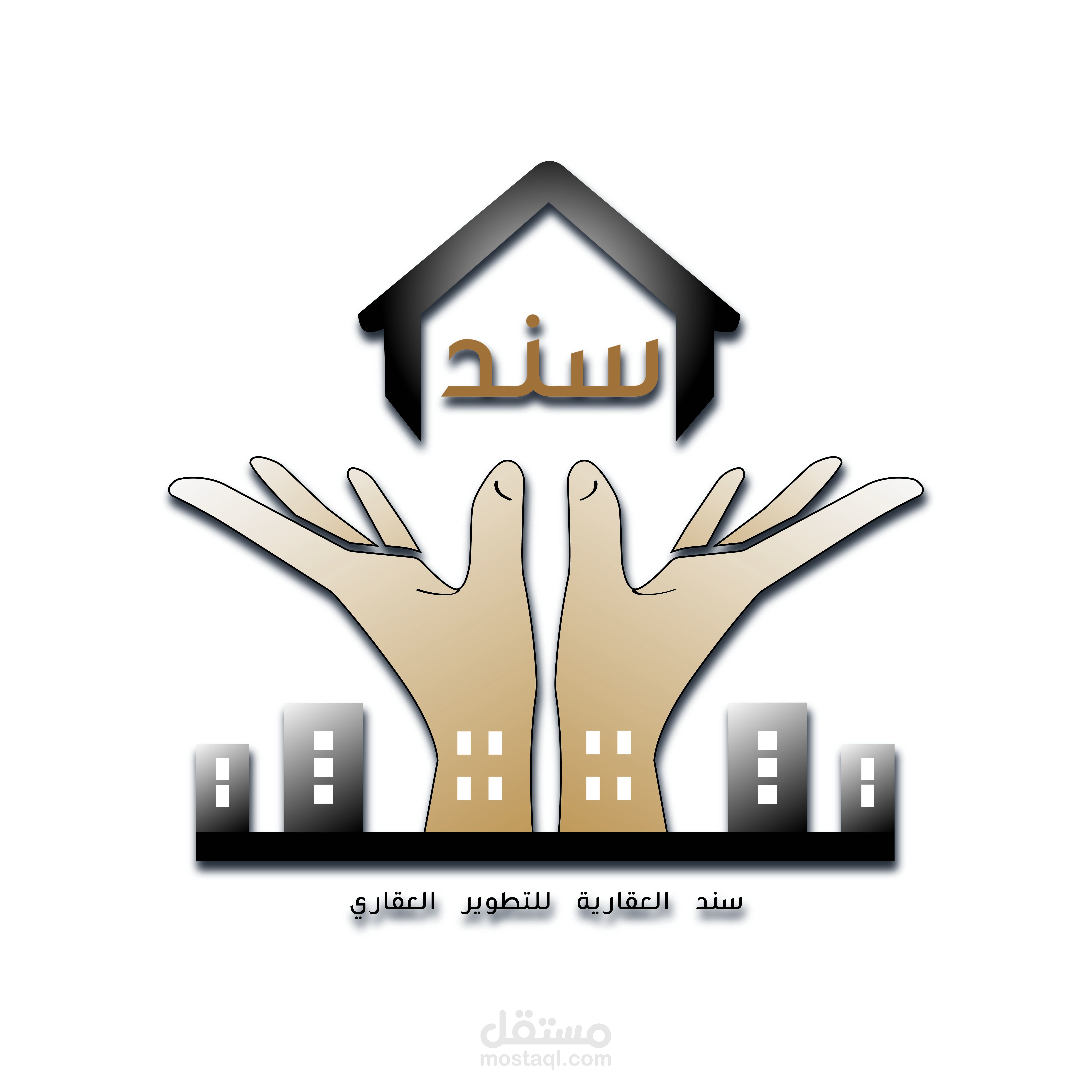 شعار شركة عقارية سند مع بطاقة عمل_فلسطين_غزة