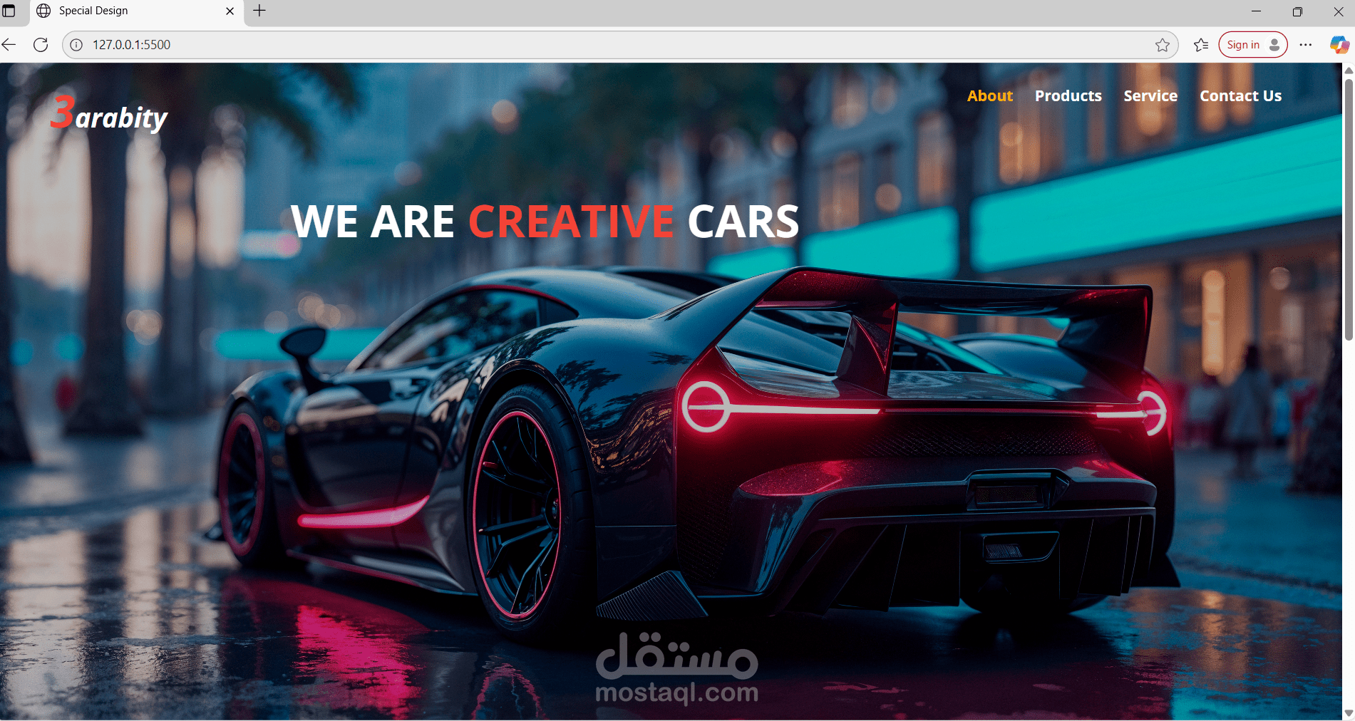 تصميم موقع إلكتروني باستخدام HTML5, CSS3, Bootstrap, JS