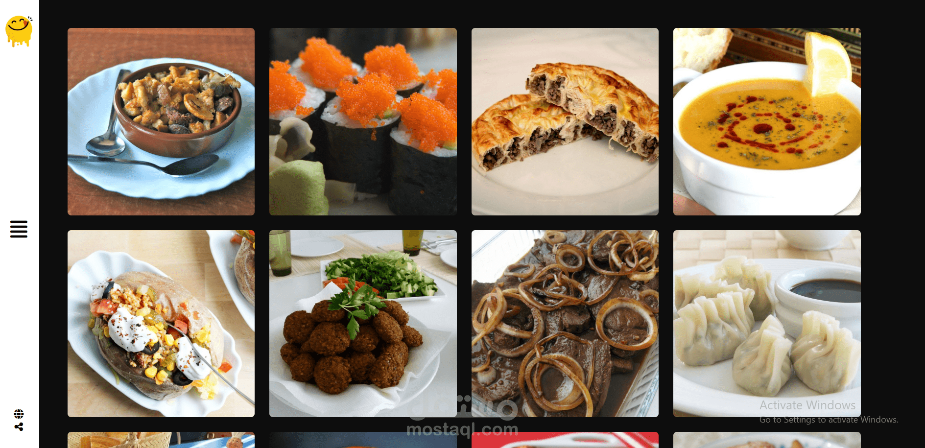 Food Website - واجهة موقع طعام تفاعلي