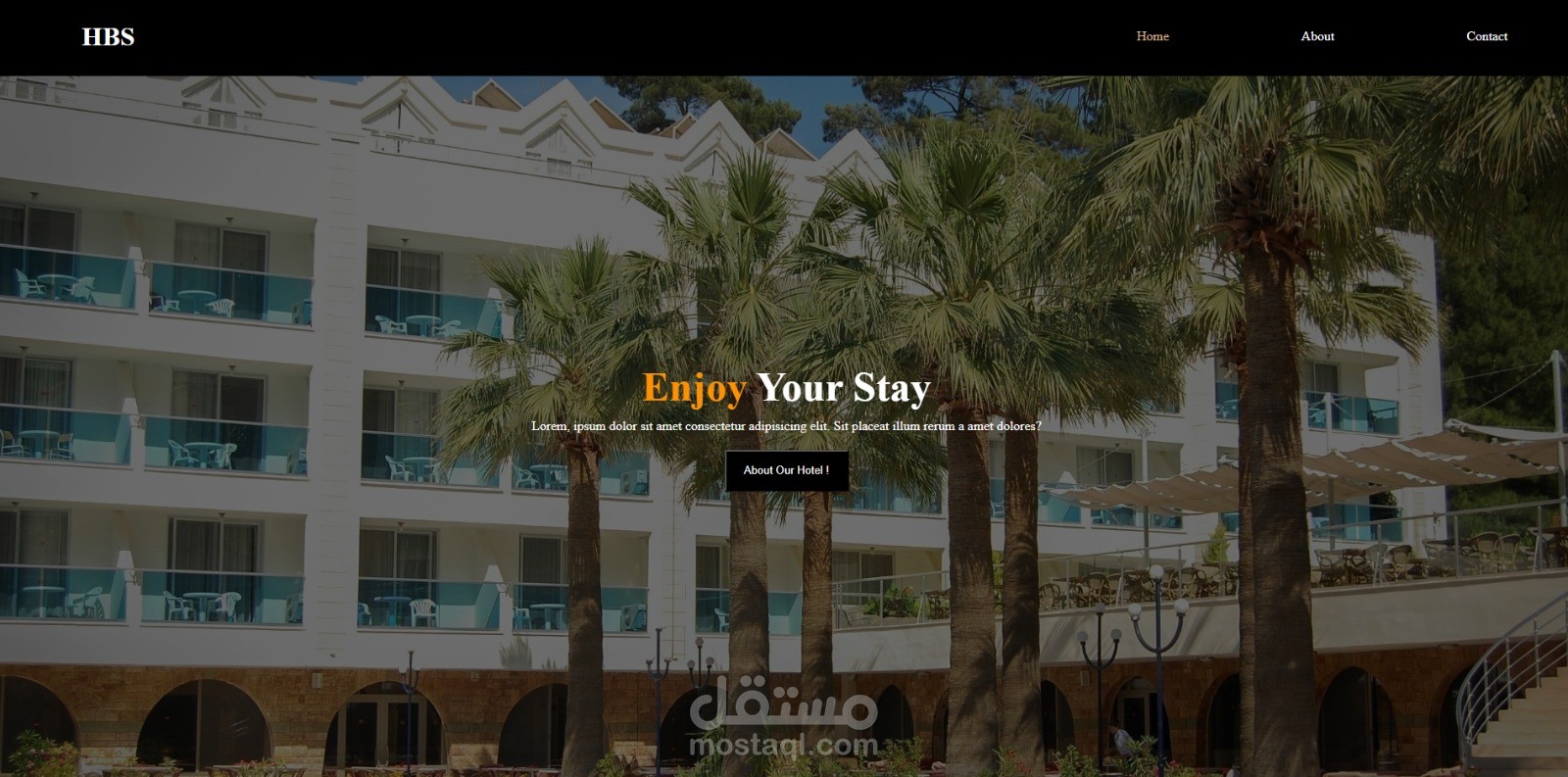 تصميم وتطوير واجهة موقع حجز فنادق (Hotel Booking Website UI)