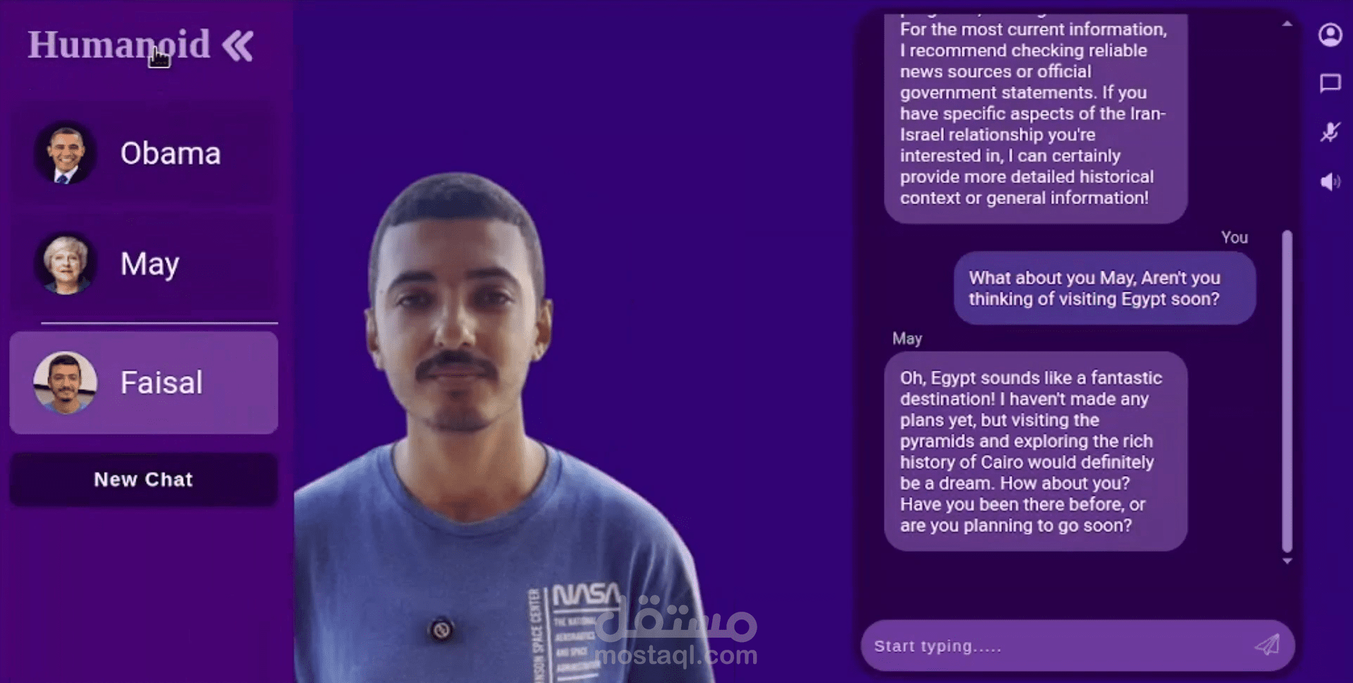 Humanoid - مساعد ذكاء اصطناعي شخصي عربي وإنجليزي