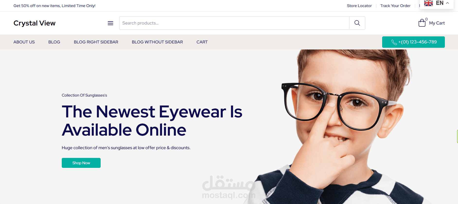 تصميم موقع ومتجر نظارات باستخدام الوردبريس
