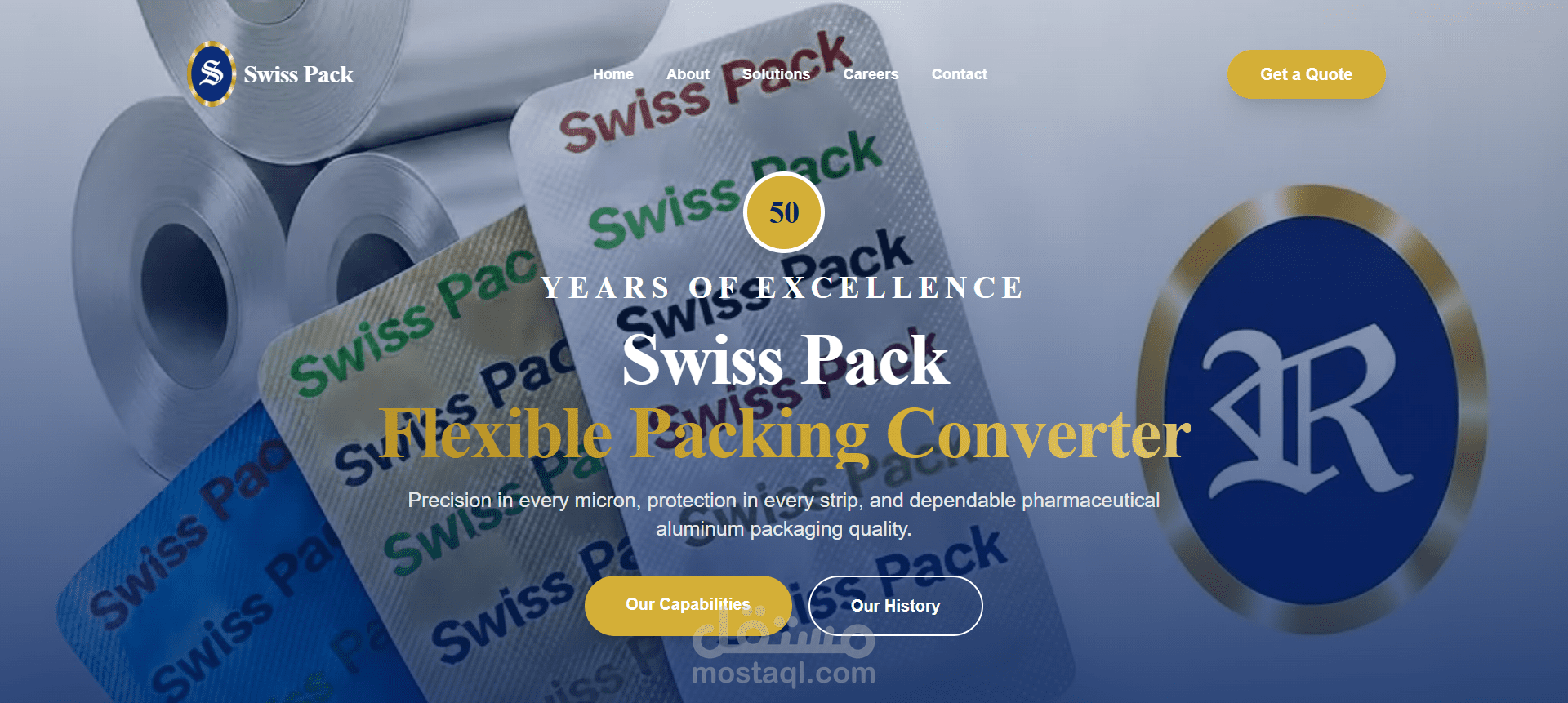 تطوير موقع Swiss Pack للتغليف الدوائي