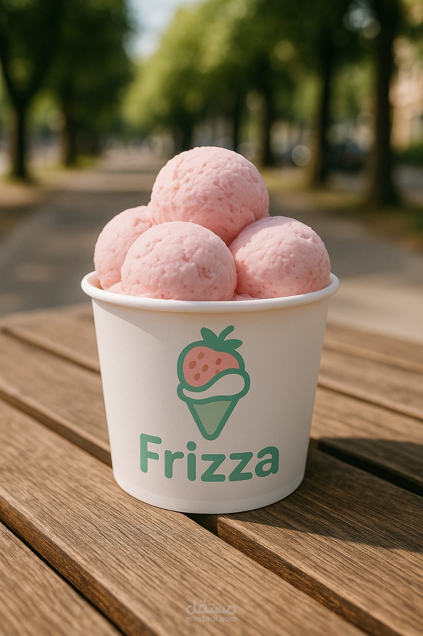 Frizza | لوجو عصري لبراند آيس كريم صحي بطابع رياضي مفعم بالطاقة
