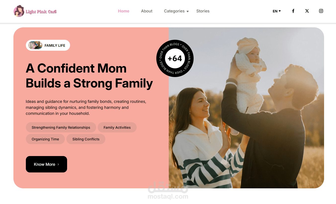 تطوير ثيم ووردبريس مخصص بالكامل لموقع LightPinkCare