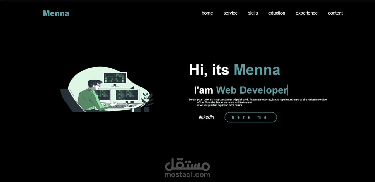 Personal Portfolio Web Page for a Web Developer that built with HTML and CSS