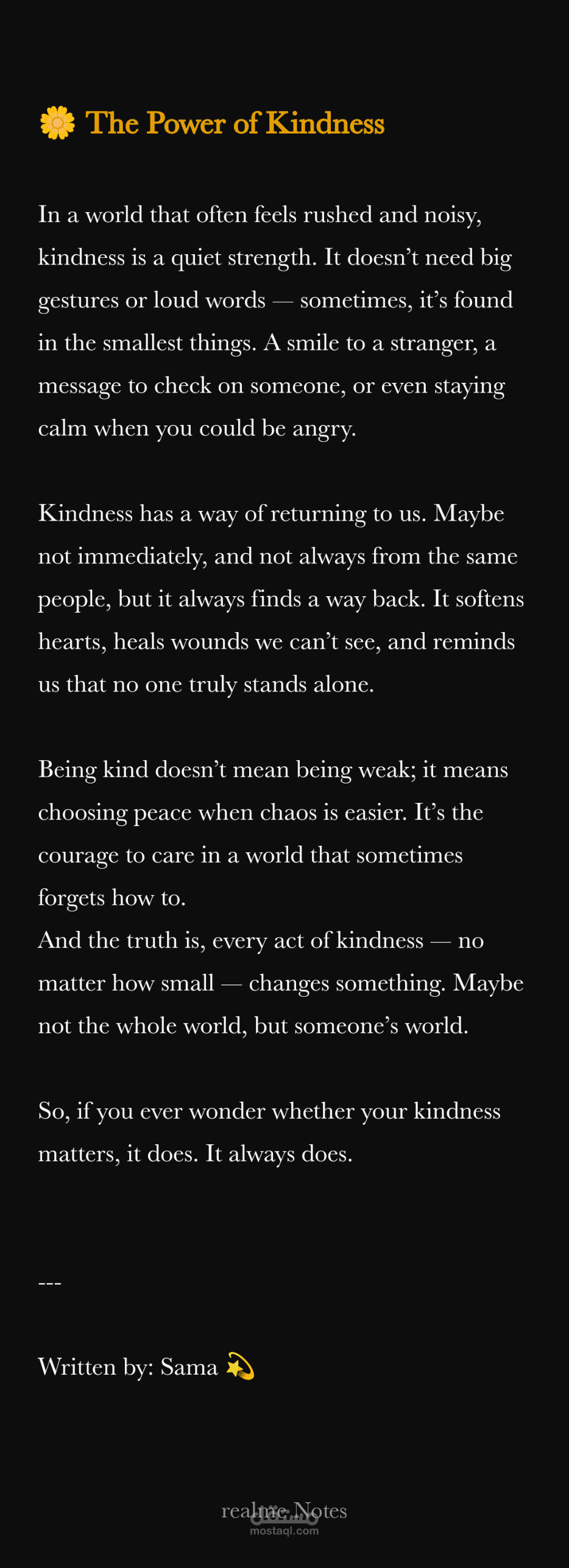 The Power of Kindness