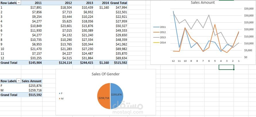 Data analysis of car sales in the United States with exell