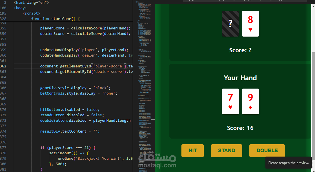 Blackjack Game – JavaScript Project