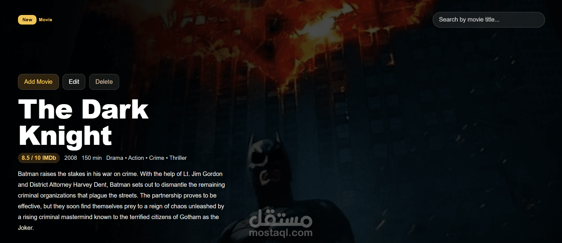Full-stack Movie App (Backend focus)