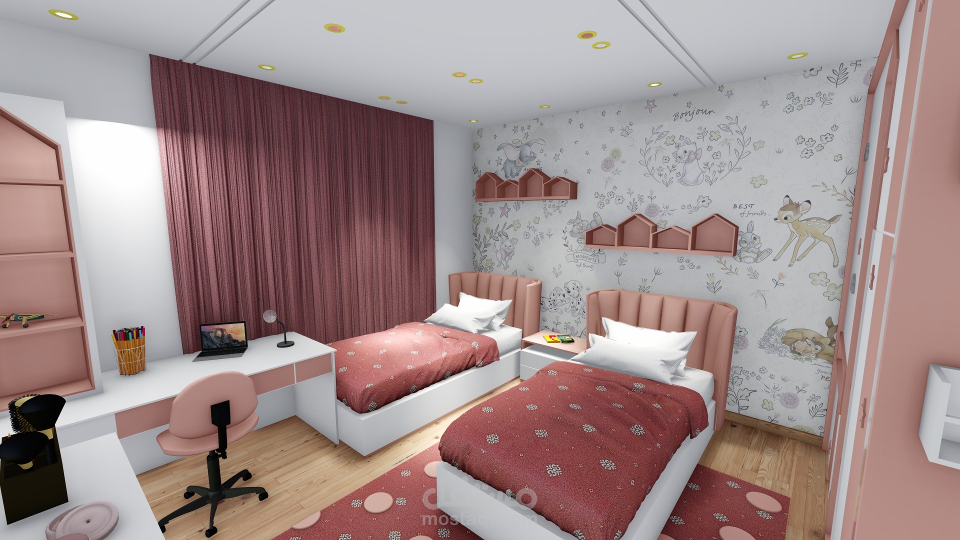 تصميم غرفة نوم ل أناث