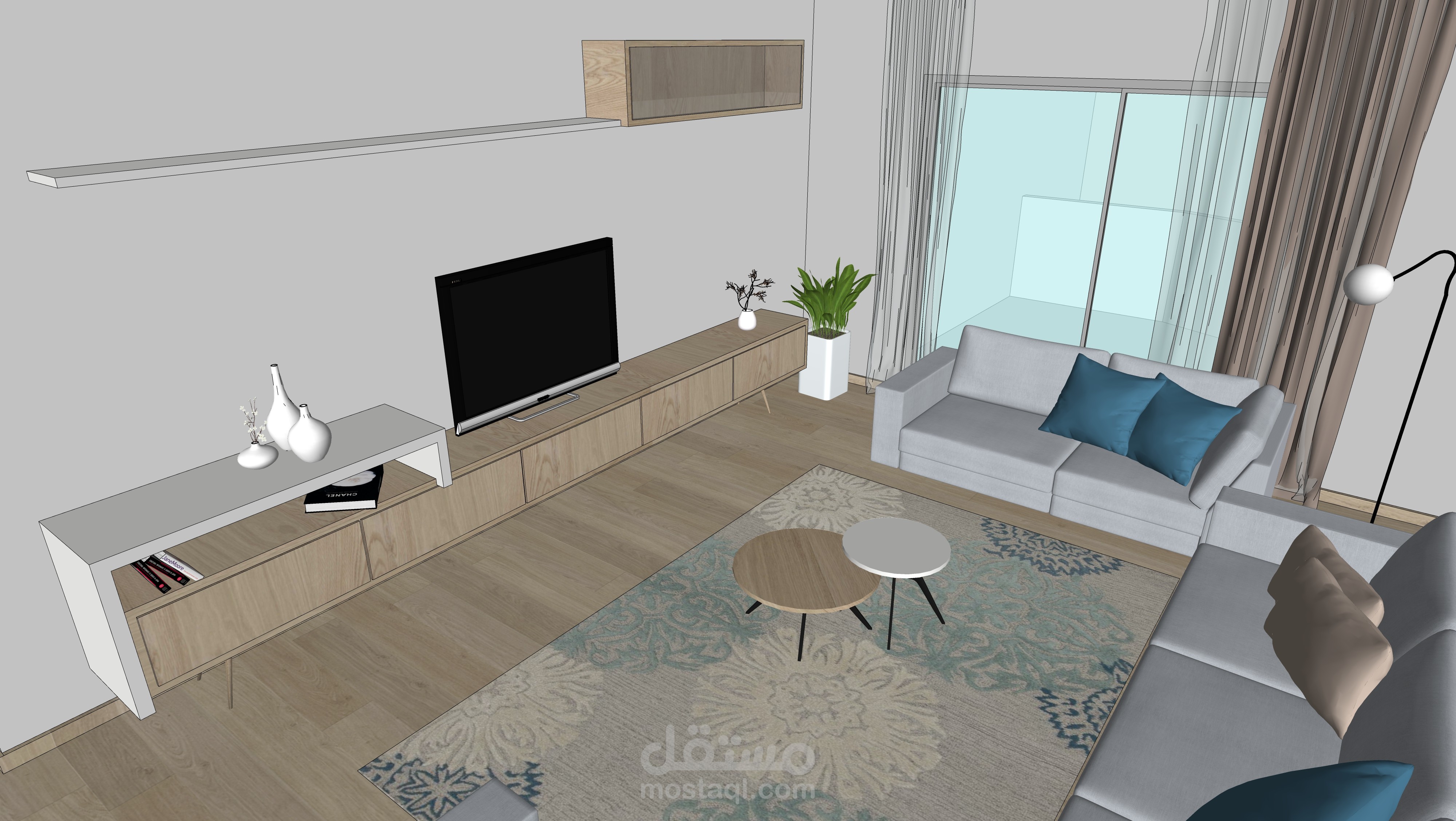 صالون بالاضافة ل وحدة تلفزيون