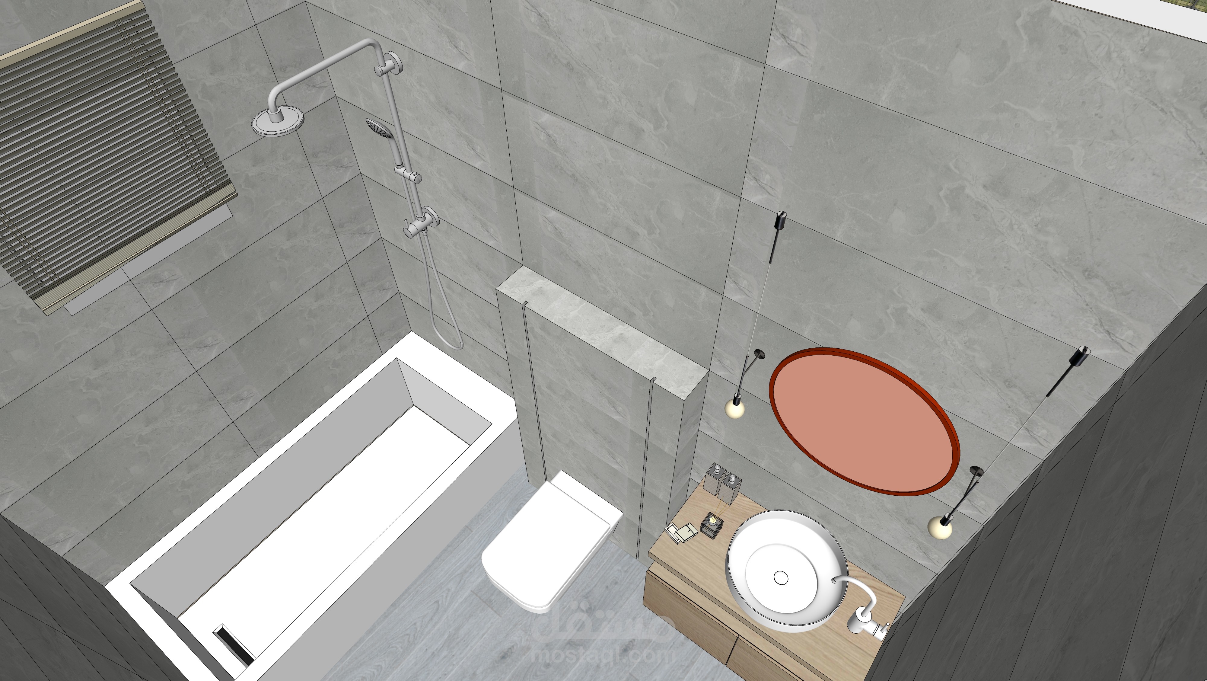 تصميم حمام رئيسي