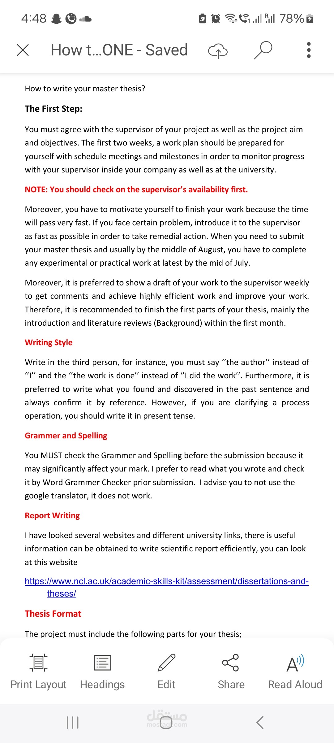 How to write master thesis