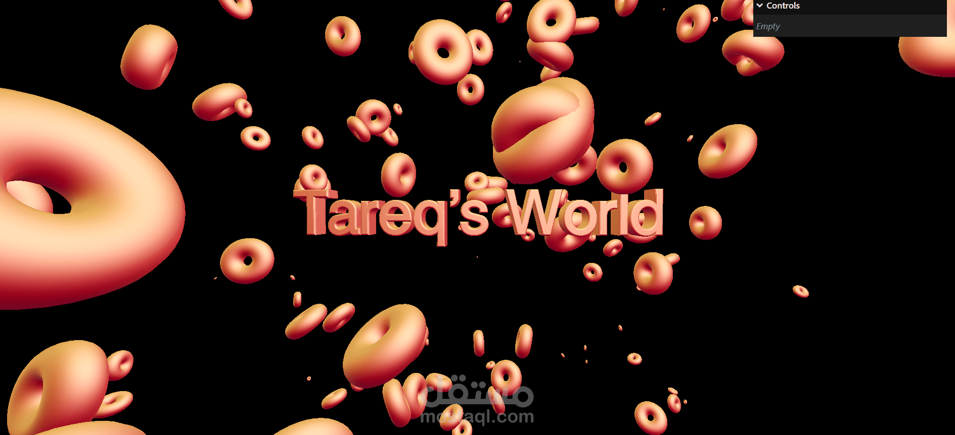 portfolio with 3d text rendering