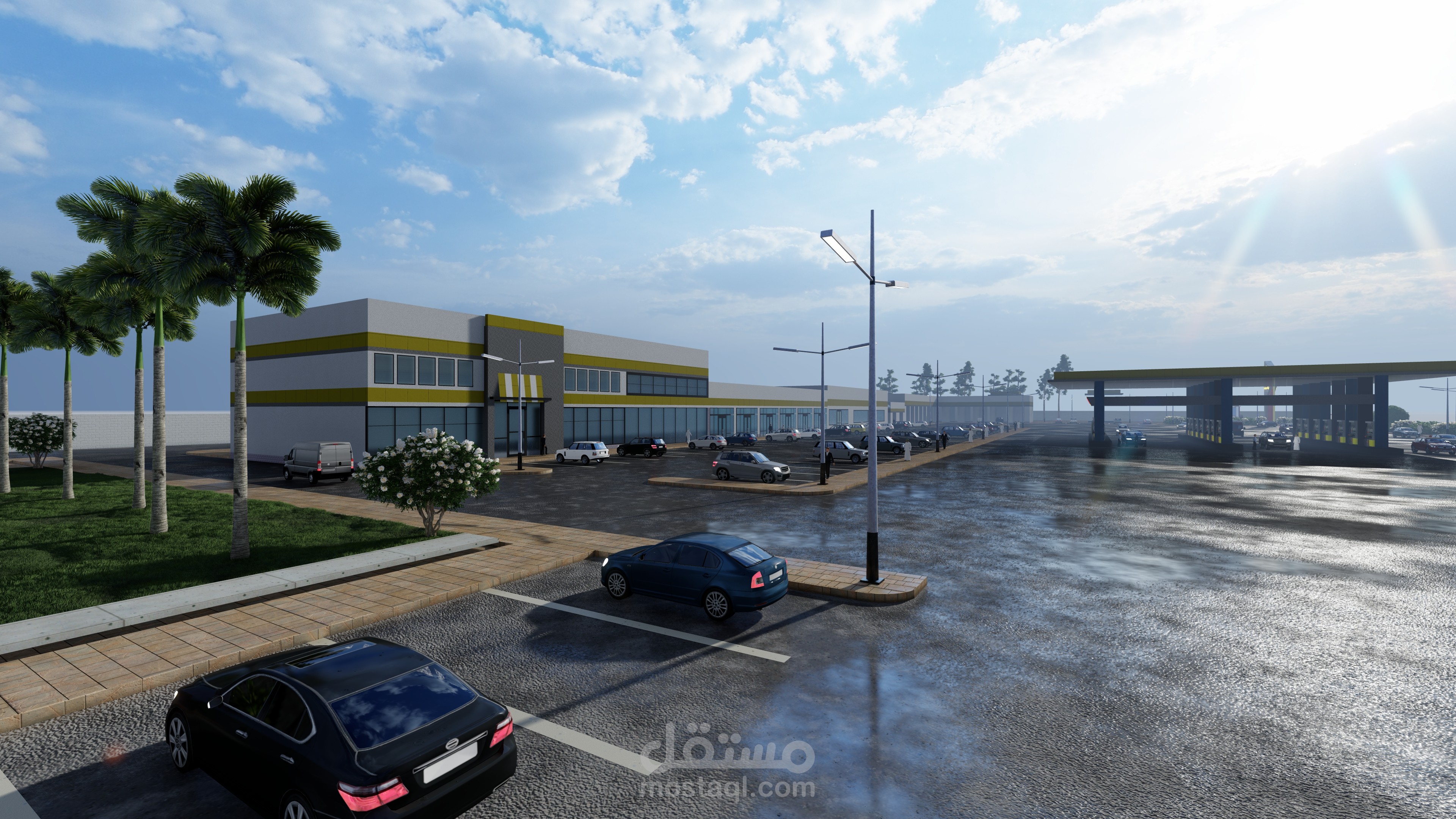 تصميم معماري وانشائي لمحطات وقود