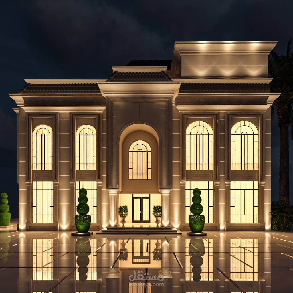 تصاميم خارجية احترافية بالاضاءة الليلية والنهارية