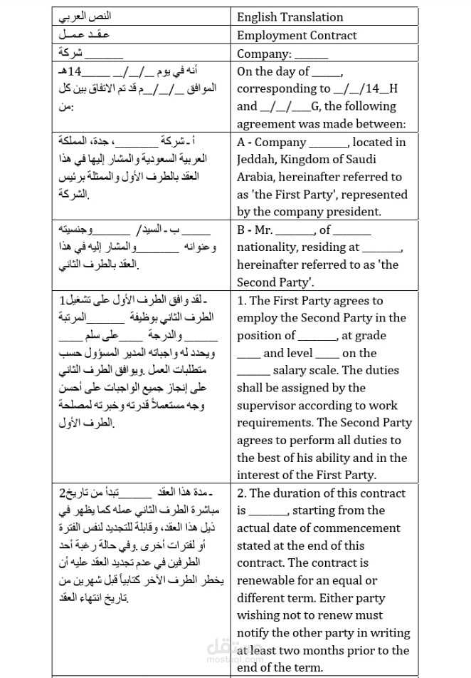 ترجمة قانونية من العربية الى الإنجليزية